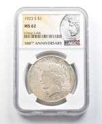 MS62 1923-S Peace Silver Dollar NGC