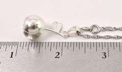 Sterling Silver Apple Pendant Necklace