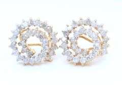 14kt Yellow gold 2.58ctw diamond swirl earrings