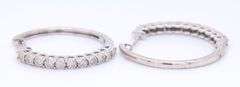 10kt White gold Illusion set diamond hoop earrings