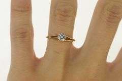 14K Yellow Gold 0.41 Ct Diamond Trellis Engagement Ring