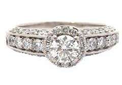 1.32ctw Round Diamond Halo Engagement Ring in 18K
