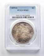 MS62 1879-S Morgan Silver Dollar PCGS Beautifully Toned