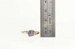 10K Yellow Gold Syn. Star Sapphire Diamond Bypass Ring