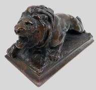 Rare Bronze Salesman Sample Lion Casket Topper