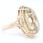 14kt Yellow gold lemon quartz ring