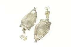 Sterling Silver Melesio Villarreal Taxco Enamel Ornate Snake Earrings