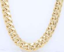 14kt Yellow gold curb cuban link chain necklace