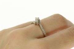 14K White Gold 0.78 Ctw Diamond Bypass Engagement Ring