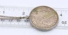 1921 Morgan silver pendant on chain necklace