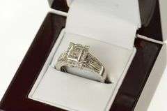 10K White Gold 0.52 Ctw Princess Diamond Squared Engagement Ring