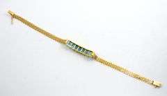 Attractive 14K YG Bracelet with Blue Topaz