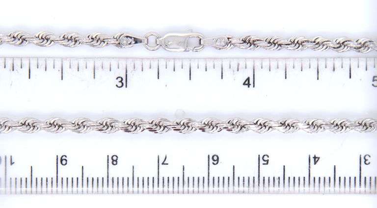 14kt White gold rope chain necklace