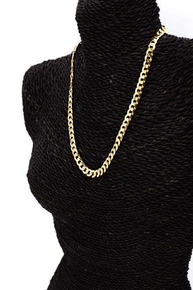 22k Yellow Gold Plated Men's 7.5mm Solid .925 Sterling Silver Flat Curb Chain Link Italy Necklace 24"