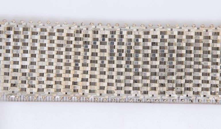 925 Sterling silver wide silver link bracelet