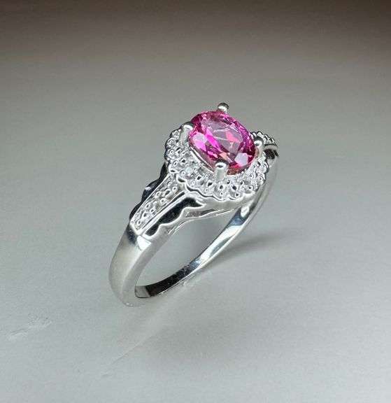 Phenomenal Looking Solid .925 Sterling Silver Natural Pink Topaz Ring