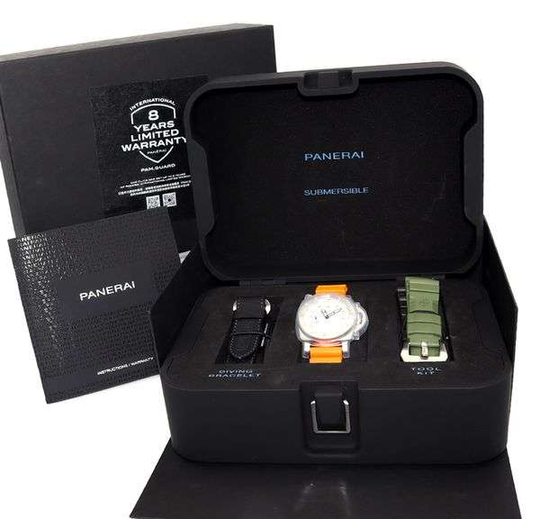 PANERAI PAM01223 Submersible Bianco, 42mm, White Dial, Stainless Steel W/ Box
