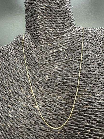 10k Yellow Gold Solid Box Chain 0.7mm Necklace 050 Gauge 16"
