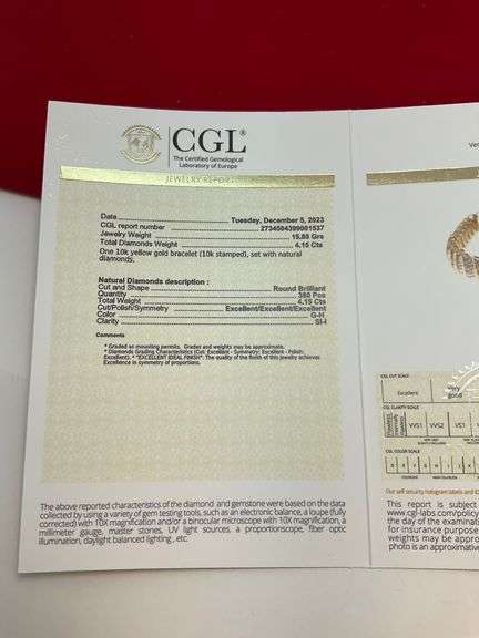 CERTIFIED LADIES DIAMOND BRACELET 4.15 CARATS
