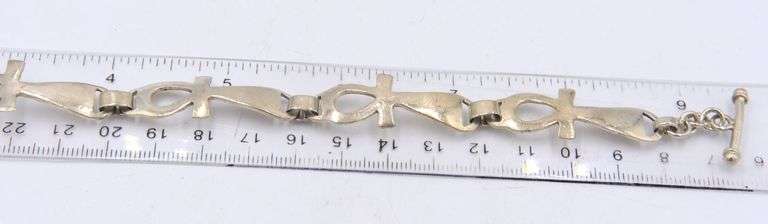 Vintage 925 sterling silver cross link bracelet