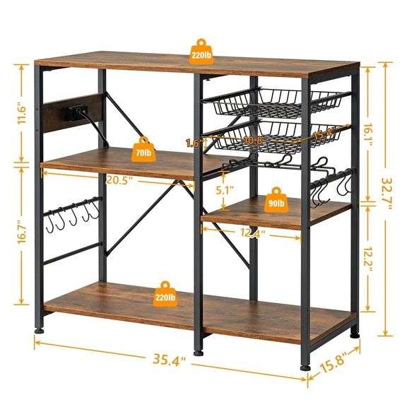 Multifunctional Microwave Stand and Kitchen Storage Shelf