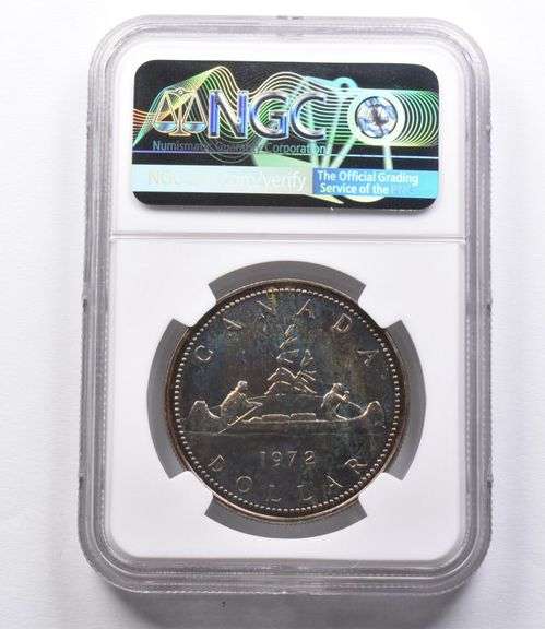 SP67 1972 Canada Silver Dollar NGC Beautifully Toned