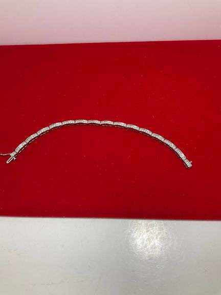 CERTIFIED 14K WHITE GOLD DIAMOND BRACELET