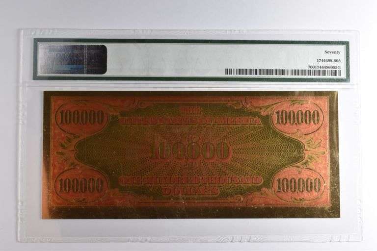 PMG Gem Unc 70 $100000 1934 Gold Certificate Smithsonian ED 100mg Gold