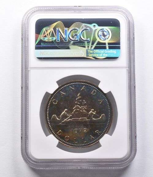 SP66 1972 Canada Silver Dollar NGC Beautifully Toned