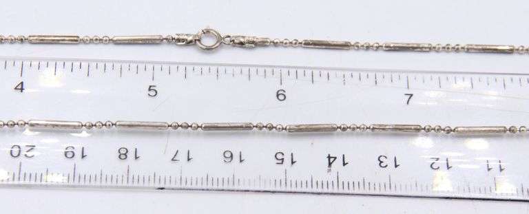 Vintage 925 sterling silver Mexico beads chain necklace