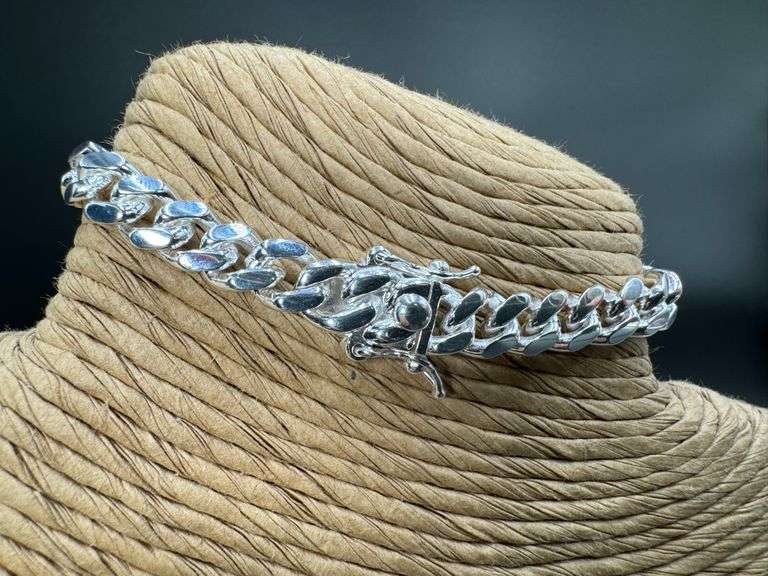 Sterling Silver Solid Miami Cuban Link Chain 6.8mm 925 Italy Box Lock Bracelet 8"