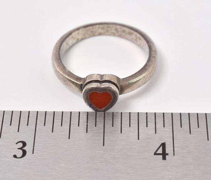 Sterling Silver Coral Gemstone Ring