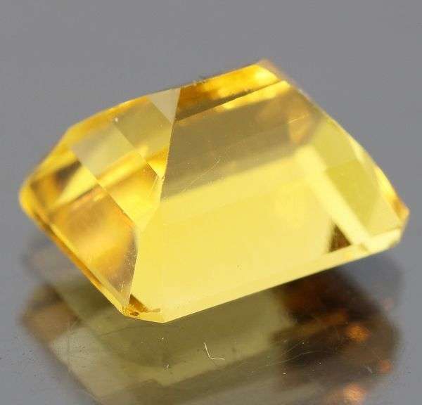Rich golden 4.72ct emerald cut Citrine