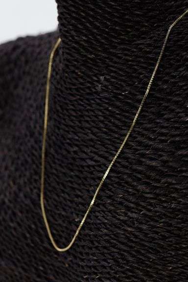 10k Yellow Gold Solid Box Link Chain 1mm Necklace 18"