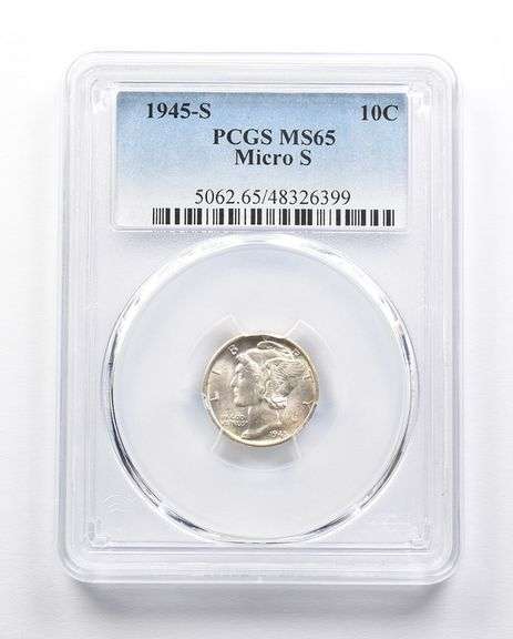 MS65 1945-S Micro S Mercury Dime PCGS