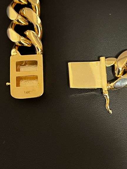 Huge 302.7 Gram 14 Kt Gold Plated Curb Link Necklace