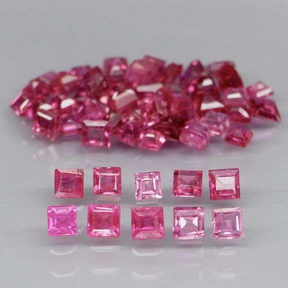 Lovely 3.15ct 55 piece princess cut Ruby set