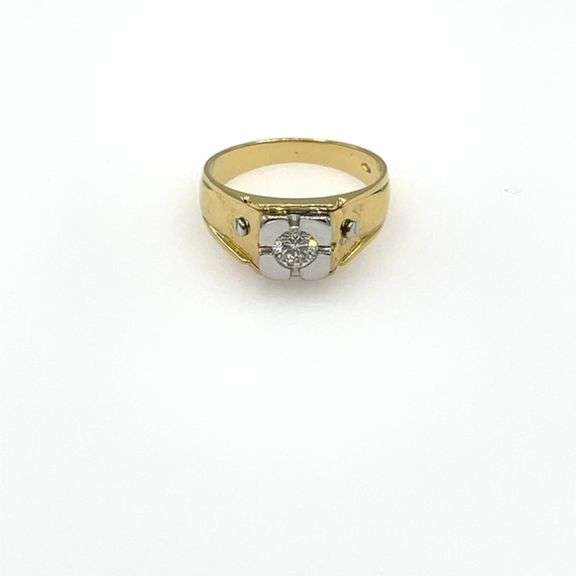 Men's 18K White and Yellow Gold Ring