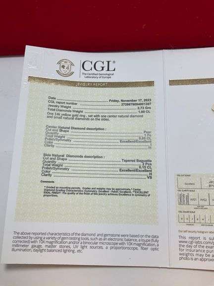 CERTIFIED 14K GOLD DIAMOND ENGAGEMENT RING. 1.00 CARAT