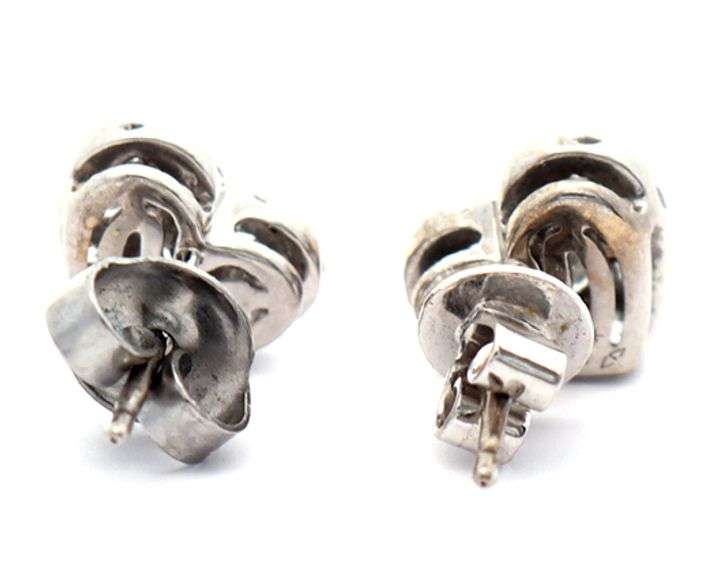 1.00ctw Diamond Cluster Heart Shaped Stud Earrings in 14K