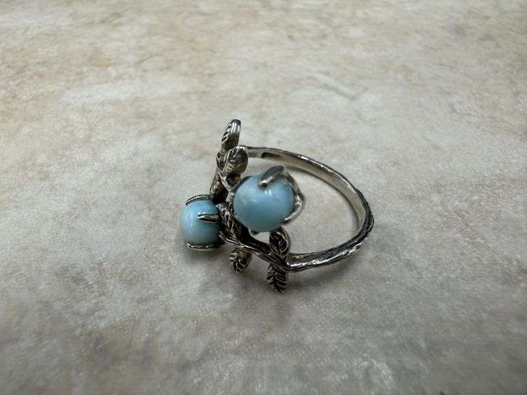Sterling Silver Gemstone Larimar Ring Size 6