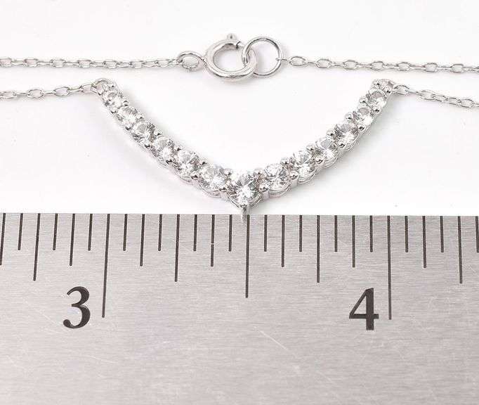 Sterling Silver CZ Gemstone Pendant Necklace