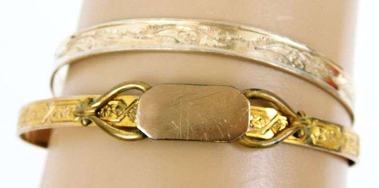 2 Child's Antique Gold-Filled Bangles