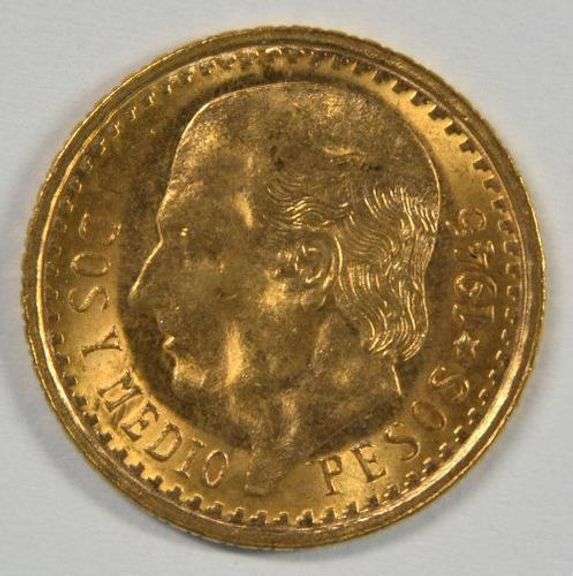 Superb Gem BU 1945 Mexico 2.5 Pesos Gold Piece