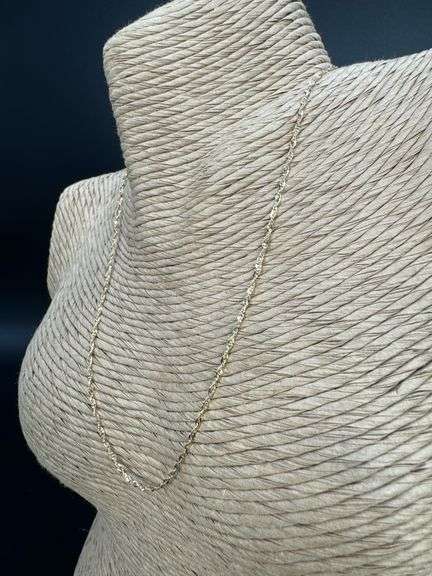 10k Yellow Gold Solid Singapore Rope Link Chain 1.4mm Necklace 20"