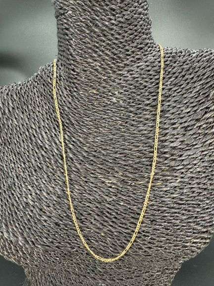 14k Yellow Gold-Hollow Figaro Link Chain 1.9mm Necklace 20"