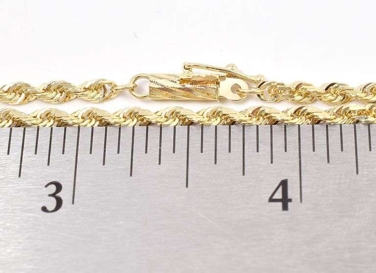 Spectacular 14K Yellow Gold Rope Chain Necklace