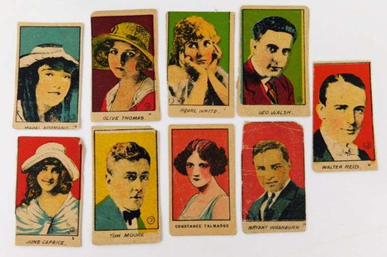 9 - 1920's Comic Strips Movie Stars Trade Cards