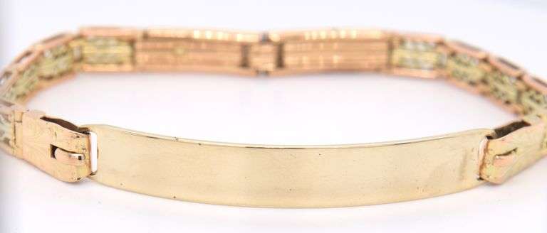Vintage 2 tone gold ID bracelet