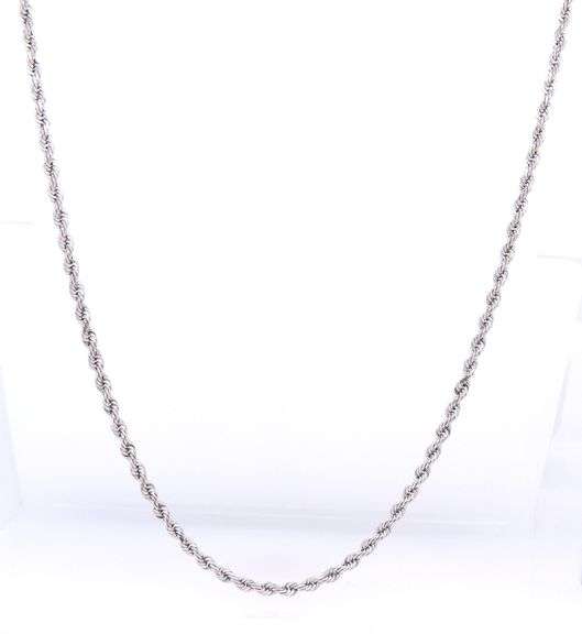 14kt White gold rope chain necklace